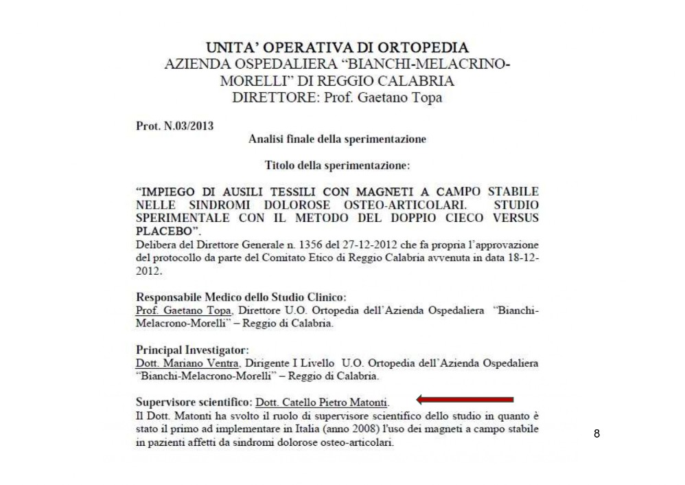 sperimentazione clinica magnetoterapia a campo stabile 