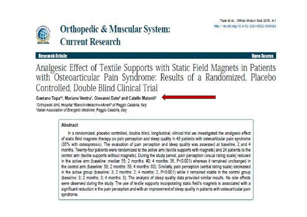 sperimentazione clinica magnetoterapia a campo stabile